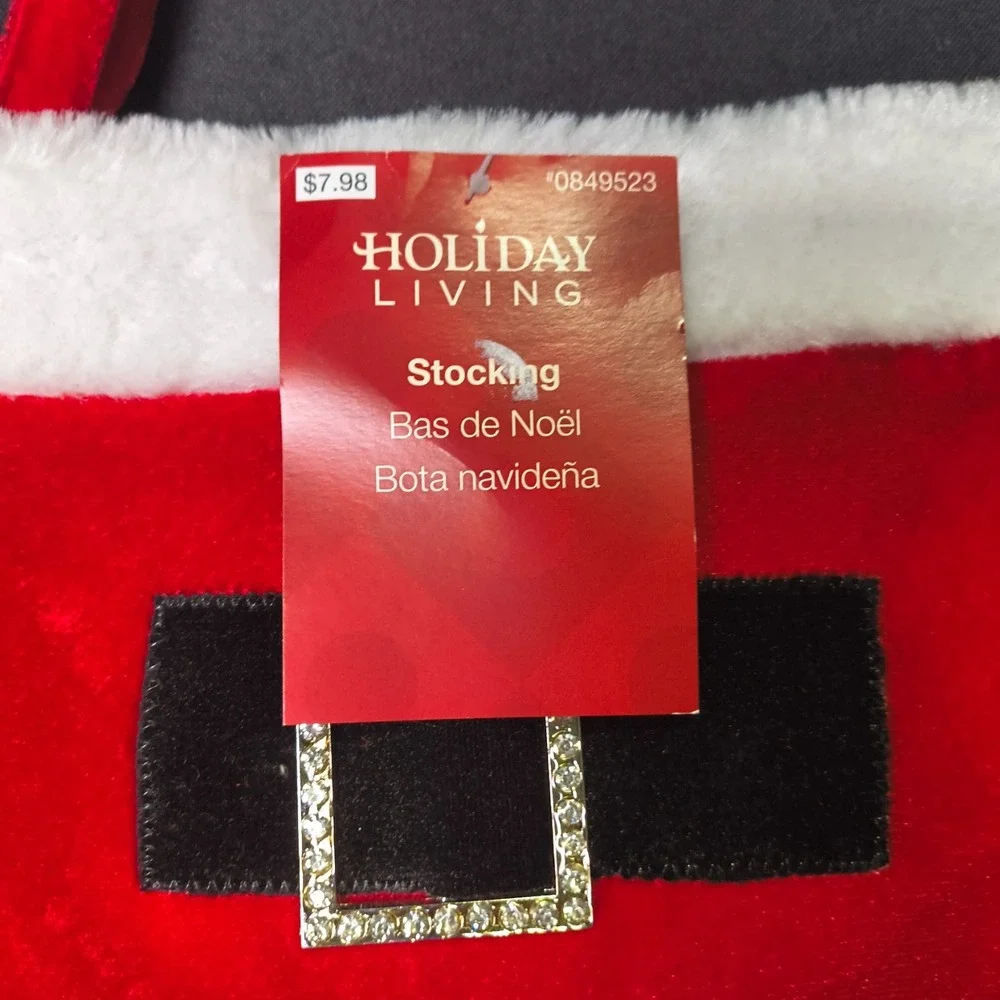 Christmas Stocking, Holiday Living, Ho, Ho, Ho Embroidered on front, 18